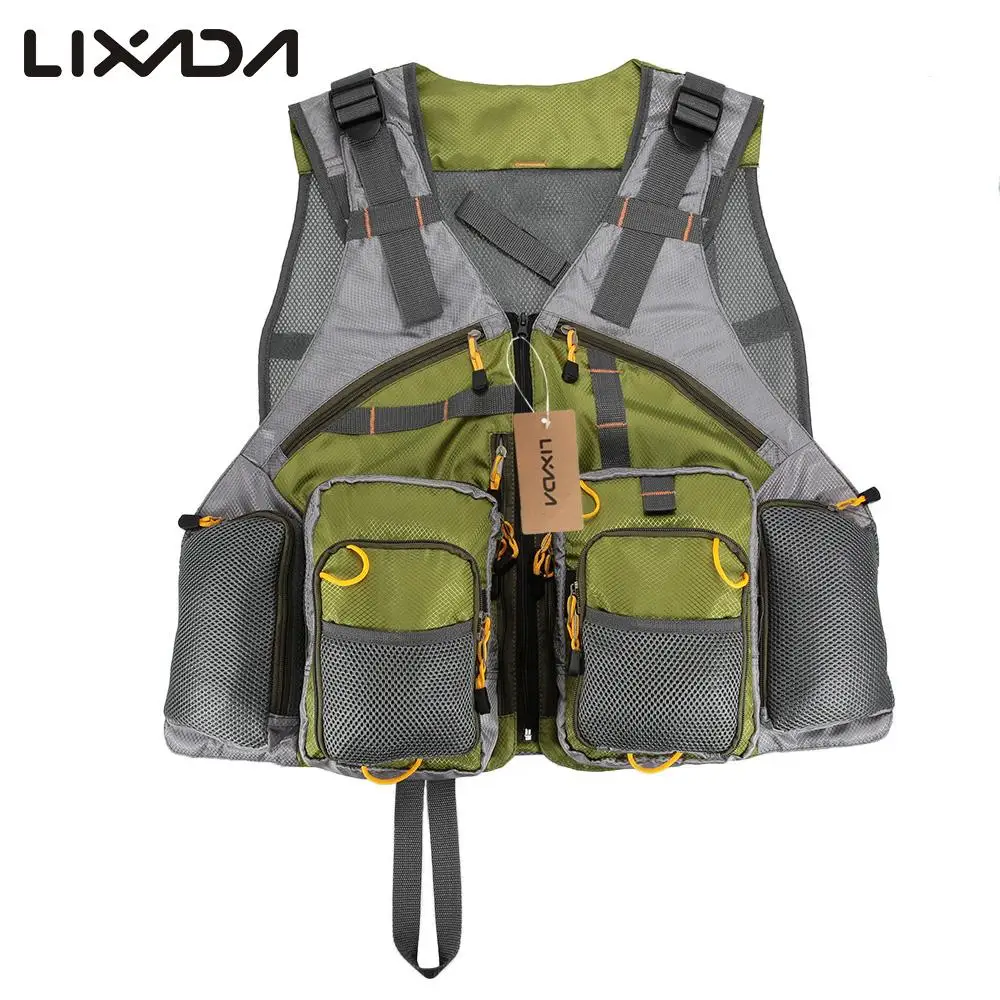 

Lixada Top Fly Fishing Vest Quality Mesh for Men Women Carp Fishing Tackle Box Pesca Back Multifunction Pockets Fishing Vest