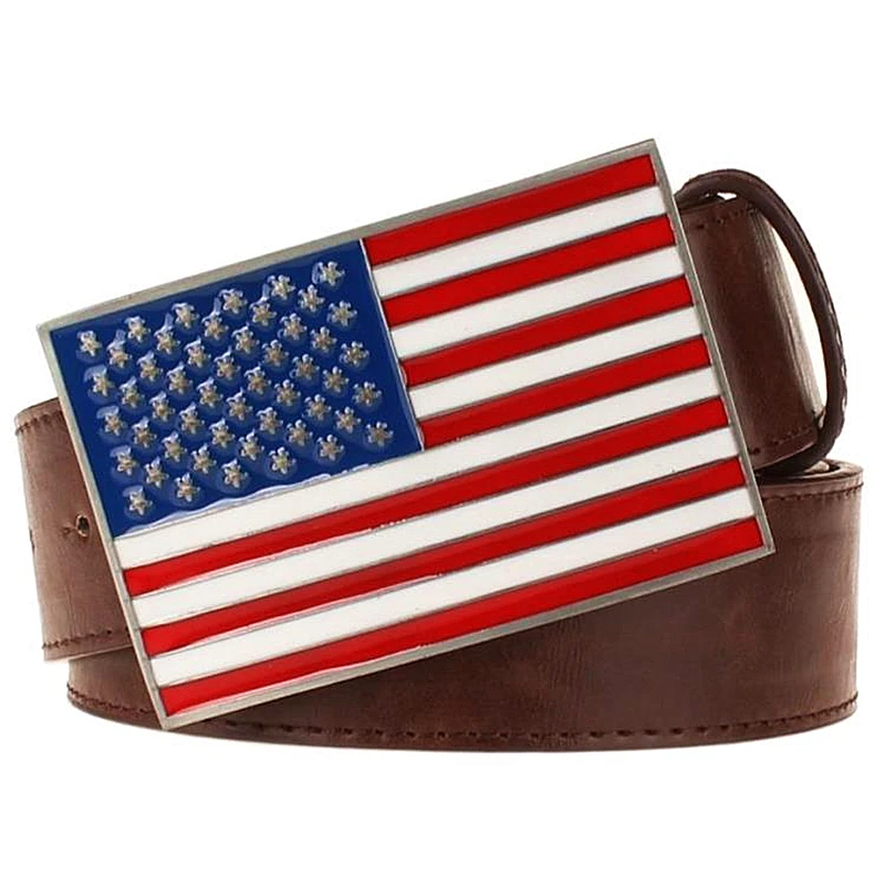 Personality man's leather belt American flag belts men Decorative Strap