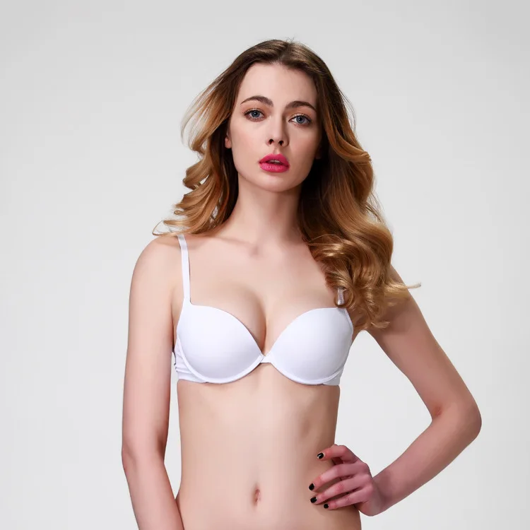 

Woman's Simple And Comfortable Cottonunderwire Three Quarters(3/4 Cup) Everyday Back Closure Solid Color Bra Lingerie