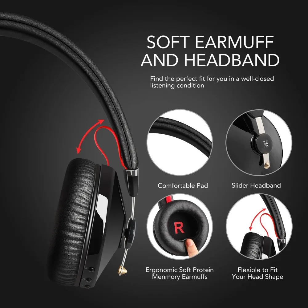 OneAudio Накладные наушники Bluetooth Apt X Низкая задержка 40 мм драйвер гарнитура с