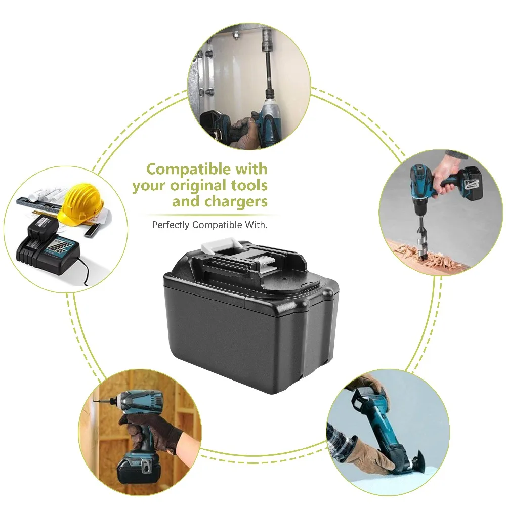 Powtree 2 Упак. 9000mAh для Makita 18В батареи BL1830 BL1860 194309 1 194205 3 аккумуляторная батарея