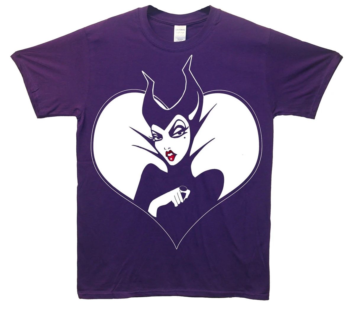 

GILDAN Brand Maleficent Pouting Heart T-Shirt Summer Men's Short Sleeve T-Shirt
