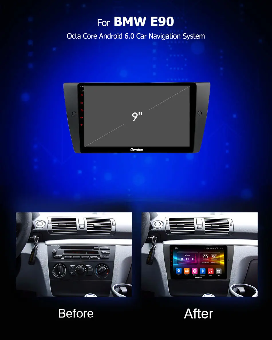 Best Android 8.1 IPS 2G RAM 8core 4G SIM LTE CAR multimedia DVD Player GPS Map Bluetooth 4.1 RDS Radio Wifi 3 USB ports for BMW E90 1