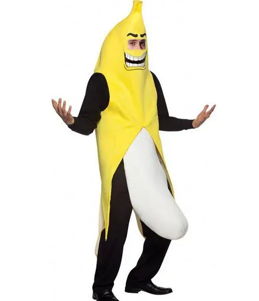 Adult Unisex Funny Banana Suit Yellow Costume Light Fruit Party Fancy