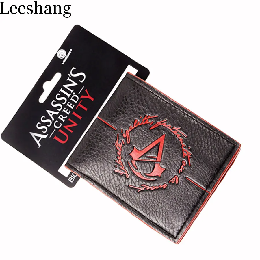 Men Leather Wallets Assassins Creed Wallet With Tags Assassins Creed Costume Accessories Leather Wallet Clutch Purse For Coins