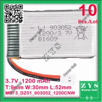 

10 pcs./Lot Safety Packing 2 pin Connector 3.7V lithium Polymer battery 903052 1200mah for UAV UAS Drone Zone mini drone fpv
