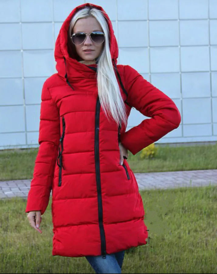 New 2016 Autumn Winter parkas Hooded Thickening Jacket Women Warm Outerwear Solid Long Coat XZM164