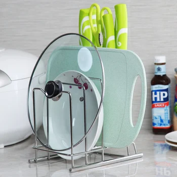 

Kitchen multi-function stainless steel knife rack shelf cutting board pot cover rack tool tray drain storage rack wx8201550