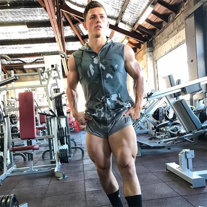 Gym vest Men Hoodie Sweatshirts Fitness (16)