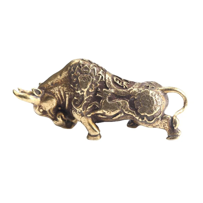 

Keychain Handmade Solid Brass Bull EDC Pendant Key Pendant Head Accessories Keychain Equipment Outdoor tools 40x18x22mm