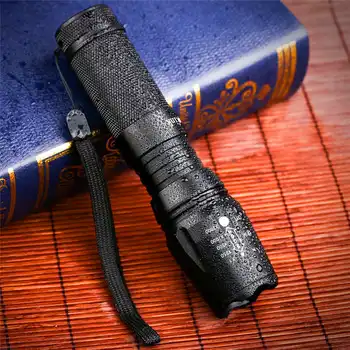 

X800 Zoomable XML T6 LED Tactical Flashlight+powerful flashlight 18650 Battery+Charger+Case flashlight rechargeable #4A27