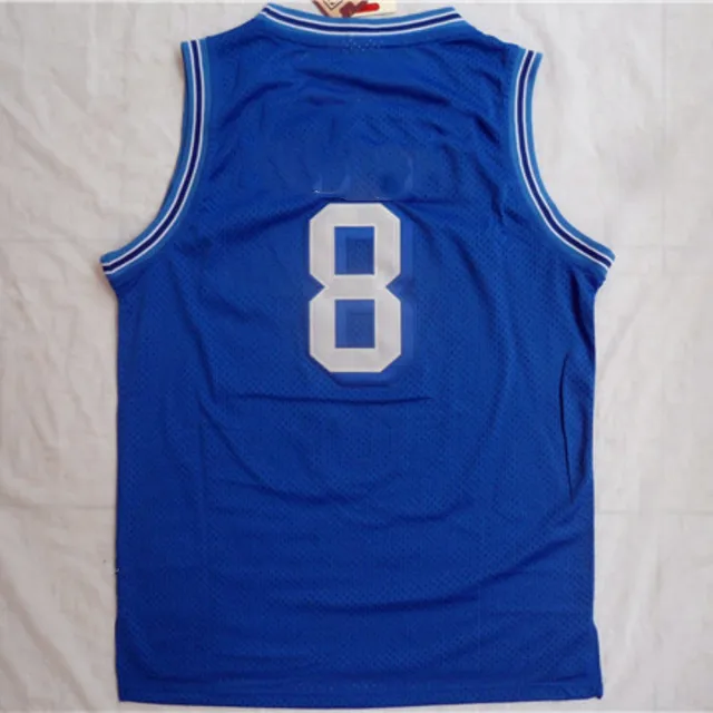 Wholesale Discount High Quality Retro Basketball Shirts 8 blue Embroidery Sportswear Basketball