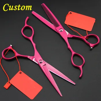 

Custom Upscale Left hand 6 inch ROSE cut hair scissors thinning scissor makas shears cutting barber tools hairdressing scissors