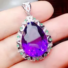 Аметистовая Подвеска Природный натуральный аметист 925 серебро 15*20 мм 11ct большой цветной камень ювелирные изделия# BL19010706