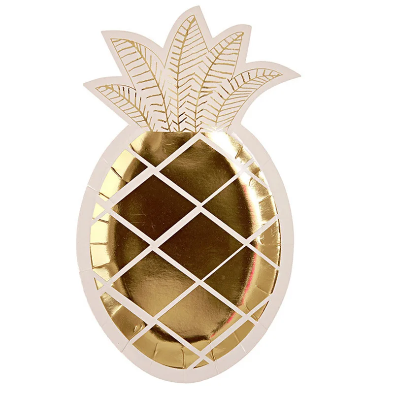 

Fruit Pineapple Paper Tableware Plates Food Disposable Plates For Birthday Party Wedding Children's Day 25*14.5cm 8PCs/Pack