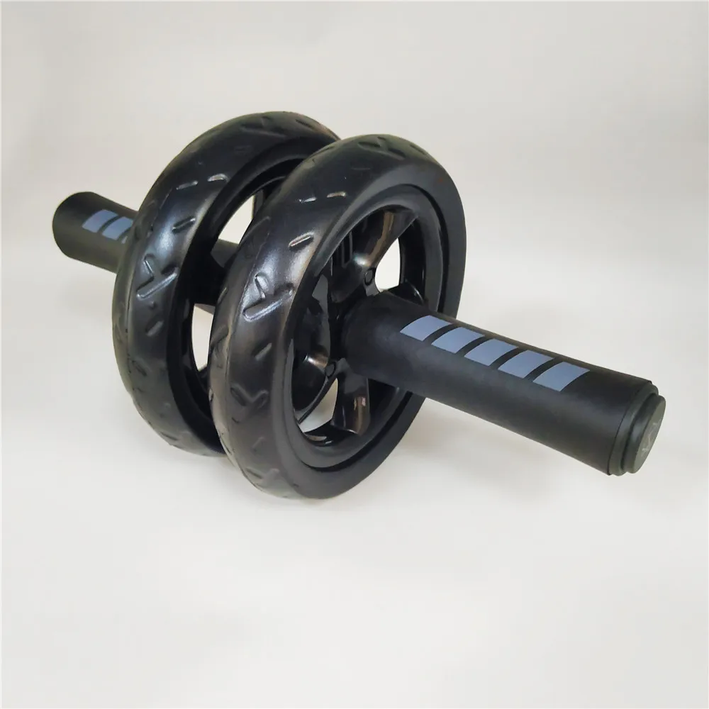 New Keep Fit Wheels No Noise Double Abdominal Wheel Ab Roller With Mat For Exercise Fitness Equipment Man Women GYM A
