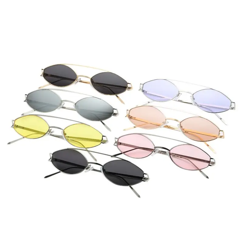 

Metal Frame Oval Sunglasses Mens Women Luxury Vintage Tiny Spectacle Luxury Small Sun Glasses Summer Shades