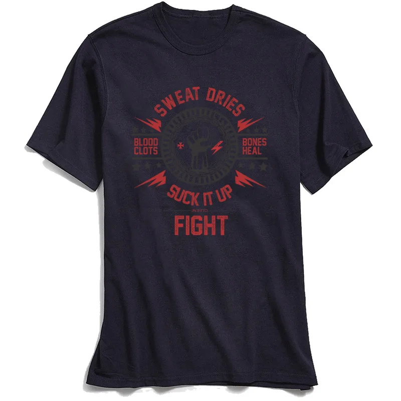 Suck It Up - Fight 100% Cotton Fabric Printing Tops Shirts Funky Short Sleeve Men's T-Shirt Normal Summer Tshirts O-Neck Suck It Up - Fight navy