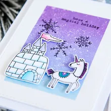 

9pcs/lot 'Unicorn Ice Castle Die' Metal Cutting Dies DIY Scrapbooking Card Stencil Paper Handmade Album Handbook Home Decor