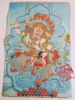 

Make old brocade embroidery paintings in imitation of antiquity (Tibetan Buddha. Five-sided God of Wealth)