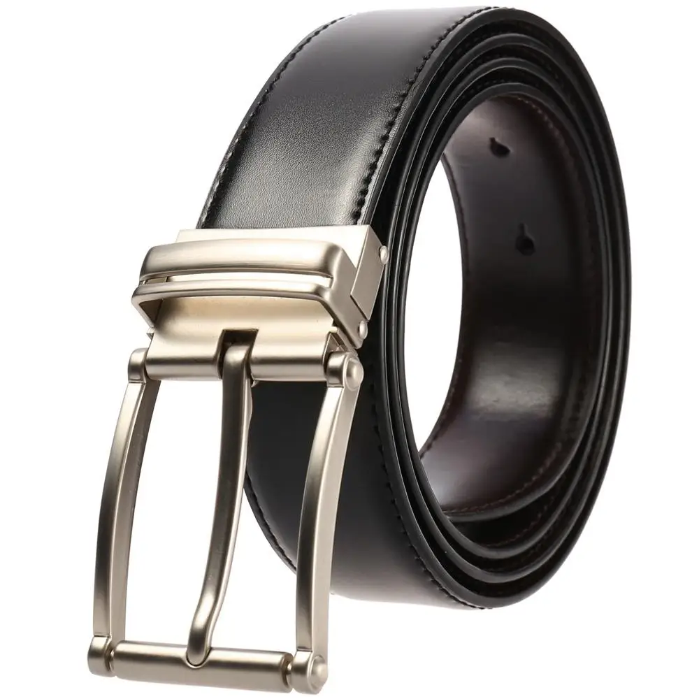 

2019 Brand New Genuine Leather Pin Buckle Vintage Casual Men Belt Black Brown Jeans Belt Strap Cintos 110-130cm Fashion Belt