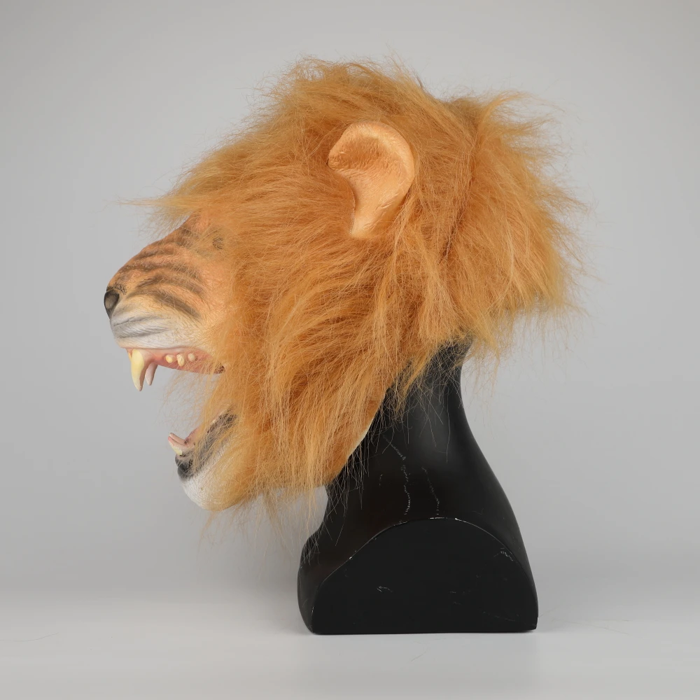 Cosplay Lion Mask Beast Mask Funny Scary Animal Masks Latex Adult Kids Unisex Halloween Party Dressed Prop Dropshipping  (4)