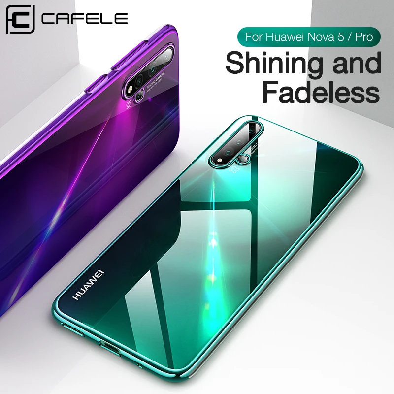 

CAFELE Silicone Case for Huawei Nova 5 Pro Soft TPU Mobile Phone Cover HD Clear Transparents Plating Cases for Huawei Nova 5