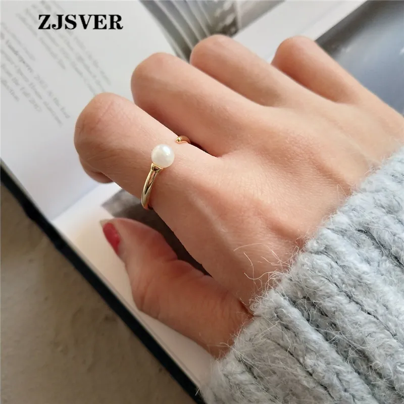 ZJSVER корейские ювелирные изделия 925 пробы серебряные кольца золотые простые