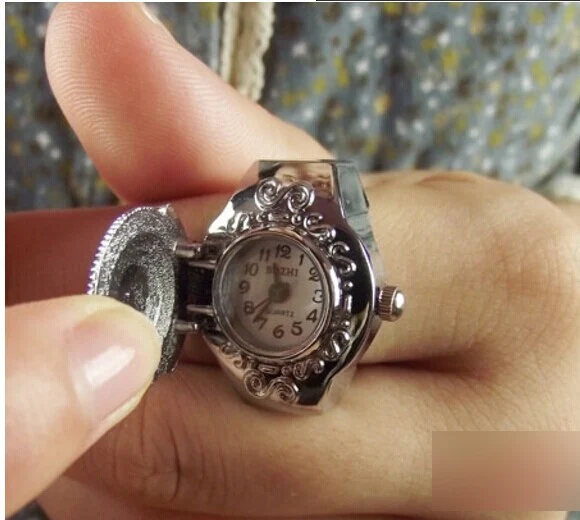 2018 Anel New Party Promotion Unisex Rings Anillos Jewelry For Creative Electronic Adjustable Working Clock Watch Charm Ring