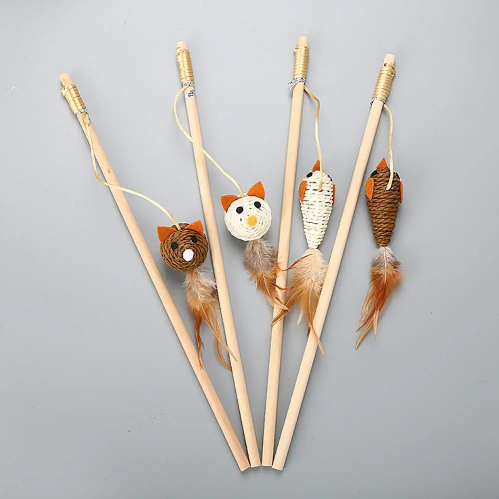 Buy 2 PCS Pet Cat Toy Feather Ball Funny Cat Natural