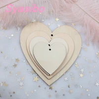 Механическая блокировка 63 мм/76 мм/101/mm/120 мм необработанные из натурального дерева силуэты сердечек поделки любовь Форма с Hole-CT1203 - изображение