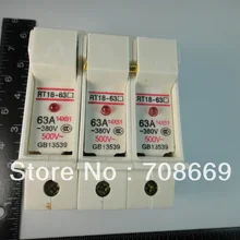 63A цилиндрический держатель предохранителя 3 P с светодиодный RT18-63X