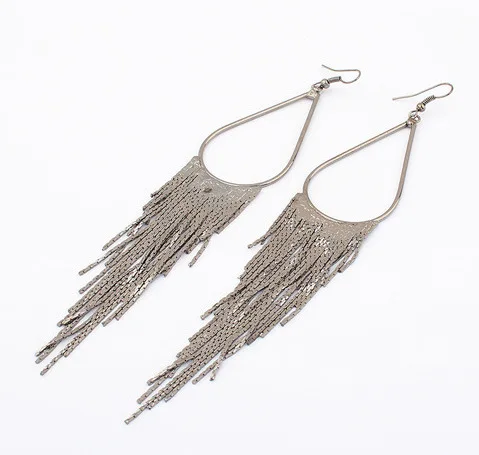 

Multi Color Long Chain Tassels Earring Boho Style Fashion Bohemian Dangle Drop Earrings Vintage Statement Jewelry 1E332