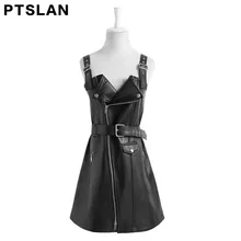 Ptslan Women S Genuine Leather Jacket Female Real Lambskin Sheepskin Dress