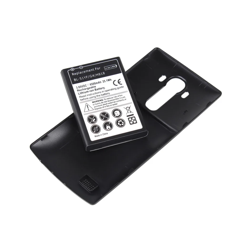 High Capacity 6500mAh Replacement Li-ion Battery With Back case For LG G4 BL-51YF/ H818 H815 H818N Phone battery Bateria