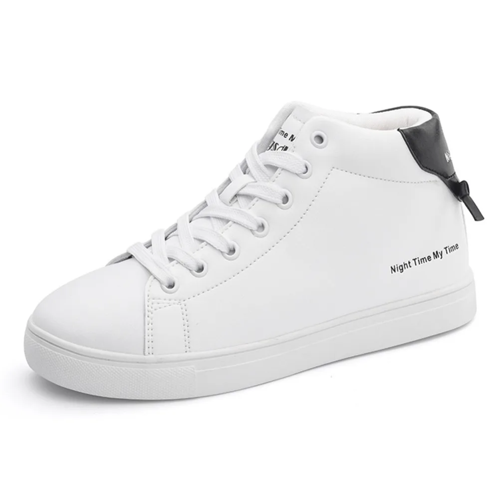 Agsdon Women Leather Boots High Top Ankle Shoes Fashion Footwear White Sneaker Casual Platform Fashion Luxury Women's Shoes