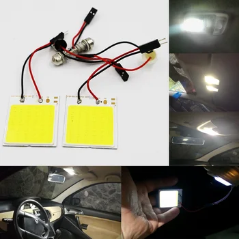 

YSY 100pcs T10 COB LED Panel W5W/194 Car Auto Interior Reading Map Dome Lights Lamp Bulb Festoon BA9S 3 Adapter 48SMD