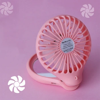 

Makeup Mirror with Fan Vanity Compact Make Up Pocket Mirrors Glasses Makeup Cosmetic Hand Portable LED Lighted