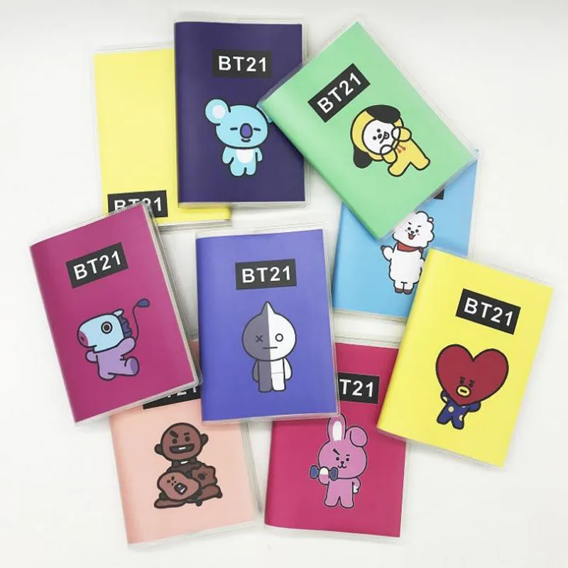 

1 Pc new Kawaii Bangtan Boys PVC Cover Diary Travel Journal Book JIMIN V Cartoon Notebook Kpop BTS Notebook Gift