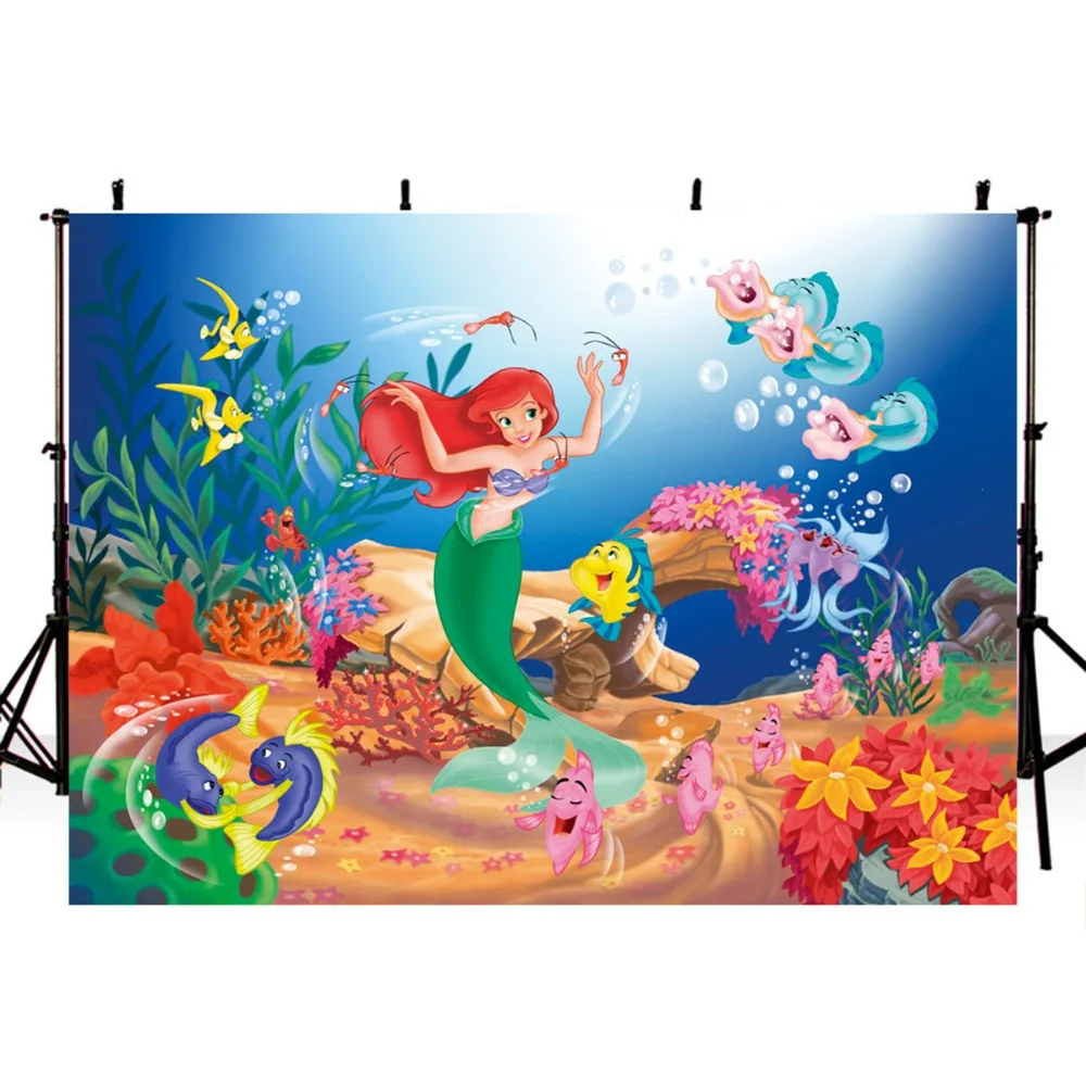 

Photography Backdrops Little Mermaid Backdrop For Photography Ocean Aquarium Background For Photo Studio Photocall Boda