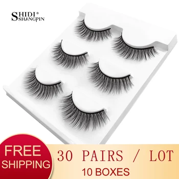 

wholesale 30 pairs / lot 3d mink lashes 100% cruelty free natural long false eyelashes handmade makeup soft mink eyelashes X17
