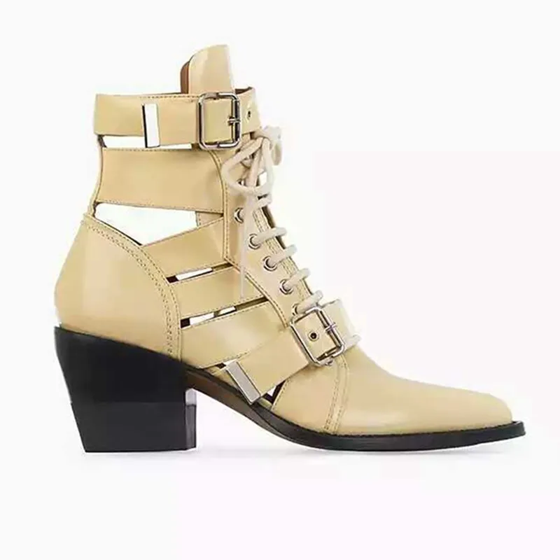 As Lacets Serpent À Pointu Chunky as Habillées Chaussures Motif Boucle Pic Creusent Plissé Coins Bottines Hauts Femmes Pic Courtes Talons Bout 4n1qw5Tz