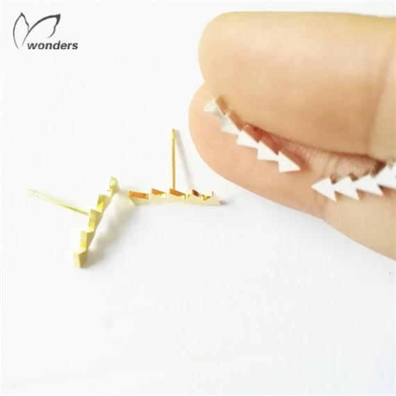 DIANSHANGKAITUOZHE Stainless Steel Earrings For Women Brincos Triangle Line Ear Stud Earrings Fashion Jewelry Bijoux Femme