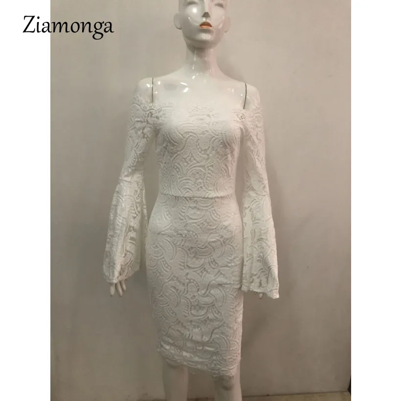 Женское кружевное платье Ziamonga вечерние платья с длинными рукавами на кроше