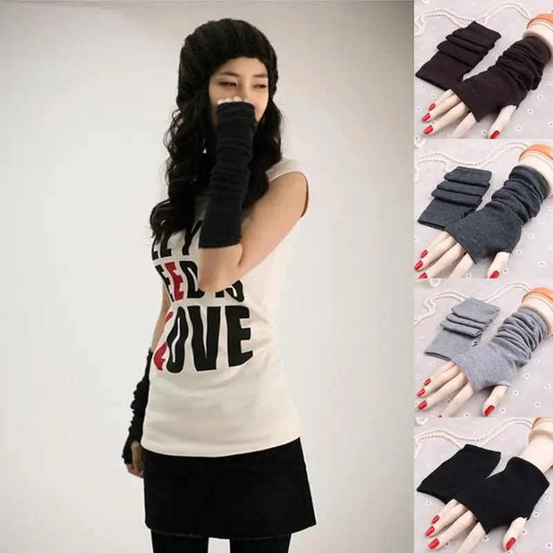 

Nice Quality Hand Long Mitten Gloves Warm Long Mitten Fashion Women Knitted Fingerless Gloves