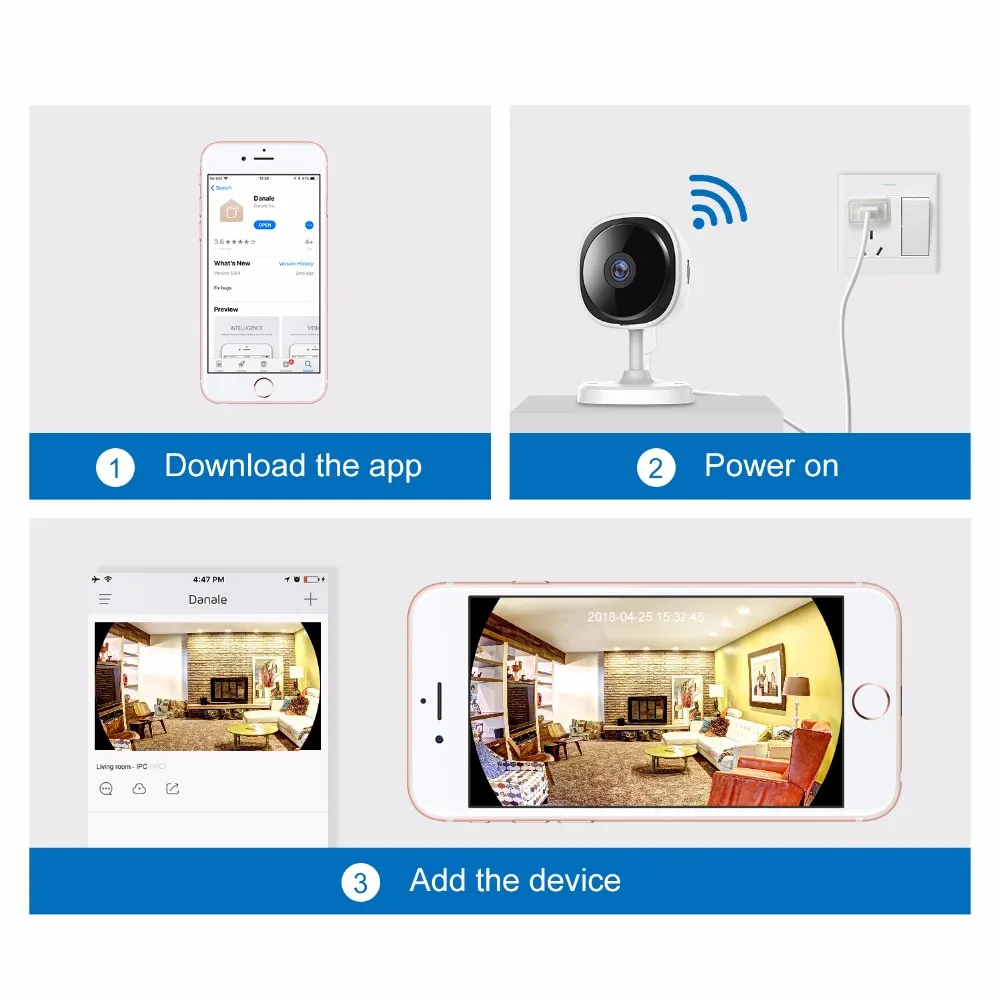  Camera SANNCE 180 gradi Fisheye Macchina Fotografica del IP di HD 1080P Senza Fili di Sicurezza Dom