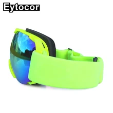 Двойная сферическая линза лыжные Солнцезащитные очки разноцветная TPU Рамки Анти-противотуманные лыжные снежные очки UV400 skibrille снегоход eytocor
