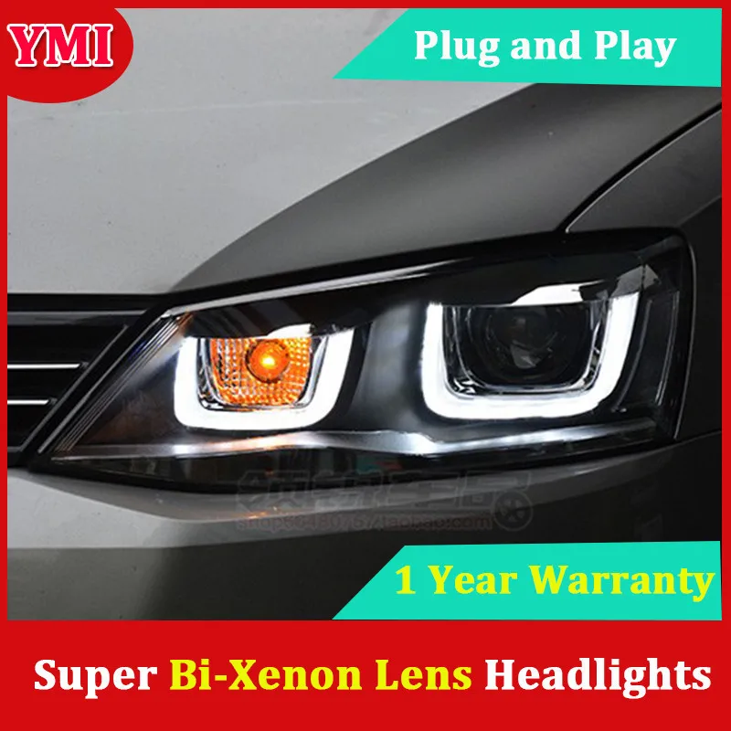 Car Head Lamp case for VW Jetta 2012 2016 LED Headlight DRL Daytime