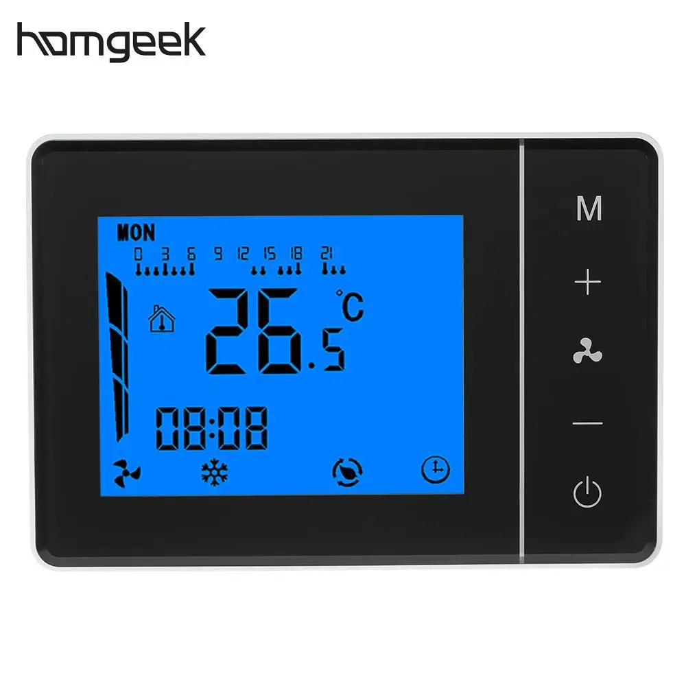 

Homgeek 110~230V Air Conditioner 2-pipe 4-pipe Thermostat with LCD Display Room Temperature Controller Air Conditioner Parts
