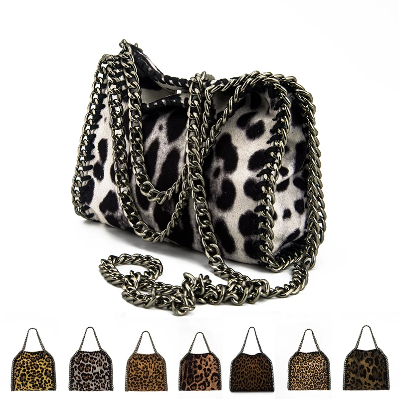 

Small Size Cheap Hot Sale Sude soft leather Leopard bags women purses handbags for lady Shoulder chain hand bags Y901